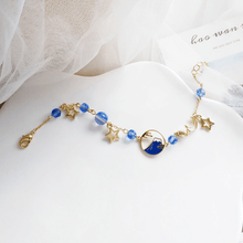 Load image into Gallery viewer, 925 Sterling Silver Shinning Bracelet Blue Tiny Waves Icon